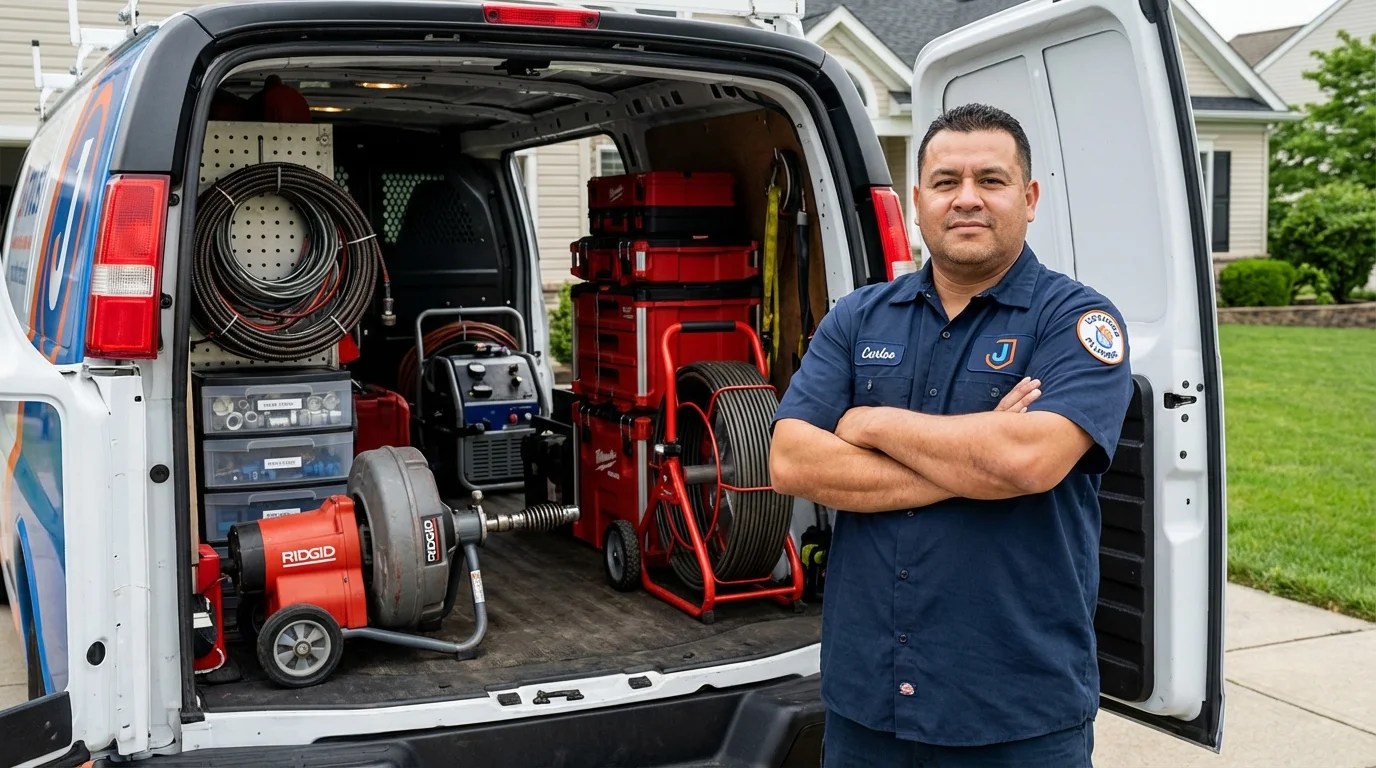 Professional drain cleaning equipment and Johns Plumbing LLC plumber in Paradise